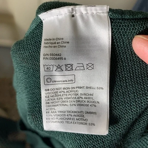 Green Cropped Knit Hoodie Sweater S Long Sleeve Streetwear Chunky Drawcord Shirt - Picture 7 of 8